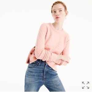 BLUSH PINK CABLE KNIT JCREW SWEATER